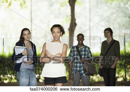 Stock Photograph - University students, focus on women. Fotosearch