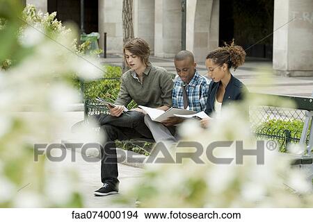 University students studying on campus, selective focus View Large Photo Image Picture - University students studying on campus, selective focus. Fotosearch