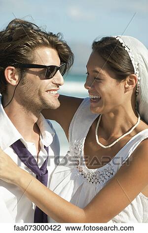 Bride and groom at the beach, portrait View Large Photo Image Stock Image - Bride and groom at the beach, portrait. Fotosearch