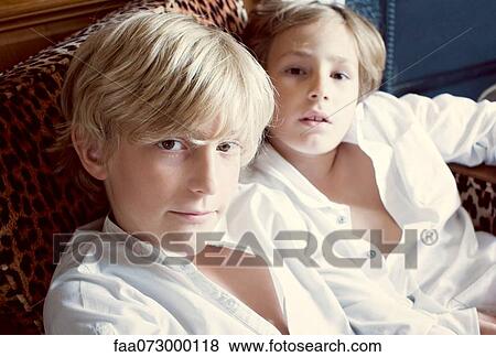 Stock Photo - Brothers, portrait. Fotosearch