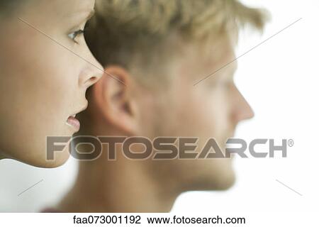 Stock Image - Couple in profile. Fotosearch