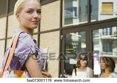 Stock Photograph - Female college student, portrait. Fotosearch