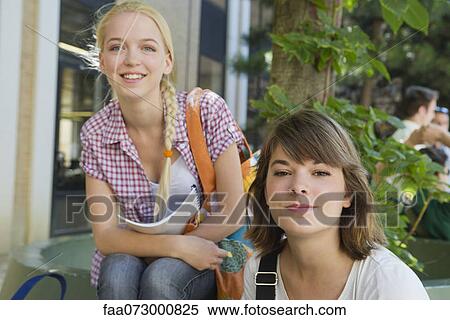 Female college students, portrait View Large Photo Image Stock Photography - Female college students, portrait. Fotosearch
