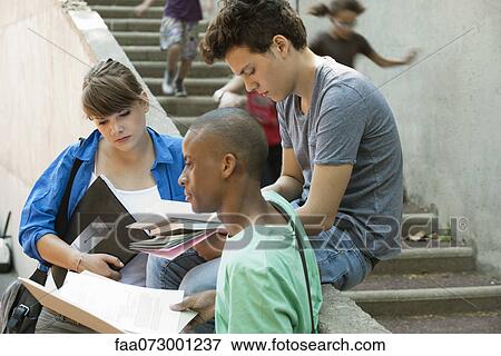 Friends studying together View Large Photo Image Stock Photo - Friends studying together. Fotosearch