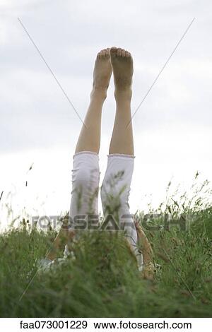 Girl lyingon back in tall grass with legs raised in the air View Large Photo Image Stock Photo - Girl lyingon back in tall grass with legs raised in the air. Fotosearch
