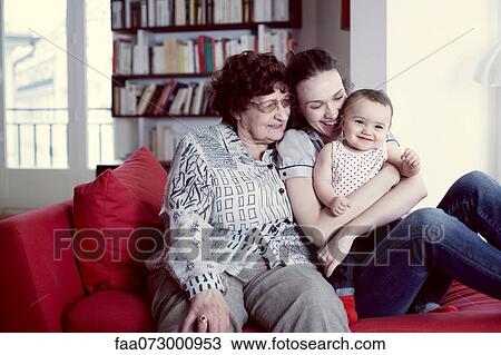 Grandmother, mother and baby girl, portrait View Large Photo Image Stock Image - Grandmother, mother and baby girl, portrait. Fotosearch