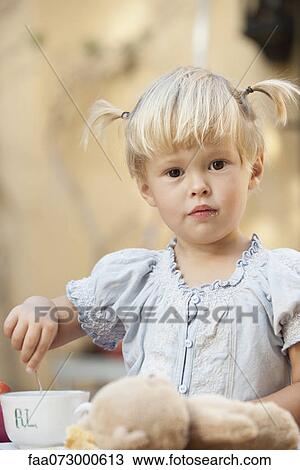 Stock Image - Little girl, portrait. Fotosearch