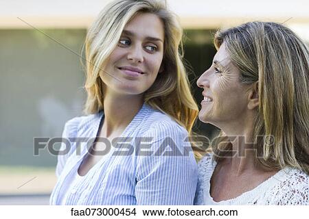 Picture - Mother and grown-up daughter. Fotosearch