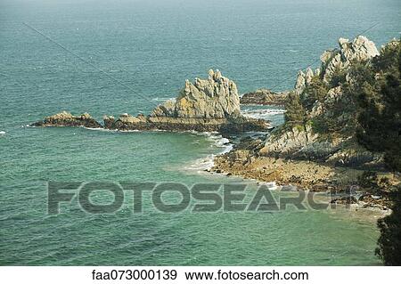 Pointe de Saint-Hernot, Ile Vierge, Crozon Peninsula, FinistÅre, Brittany, France View Large Photo Image Stock Photo - Pointe de Saint-Hernot, Ile Vierge, Crozon Peninsula, FinistÅre, Brittany, France. Fotosearch