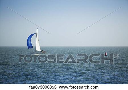 Sailboat at sea View Large Photo Image Stock Image - Sailboat at sea. Fotosearch