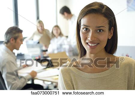 Woman in office, portrait View Large Photo Image Stock Image - Woman in office, portrait. Fotosearch