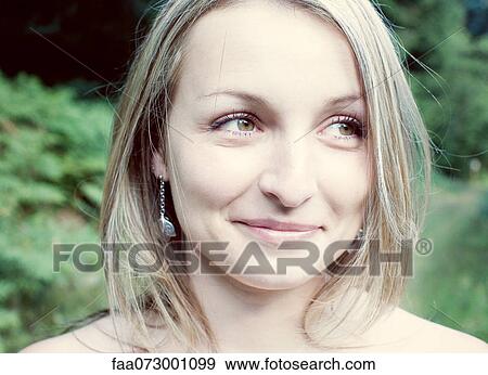 Woman smiling, portrait View Large Photo Image Stock Photo - Woman smiling, portrait. Fotosearch