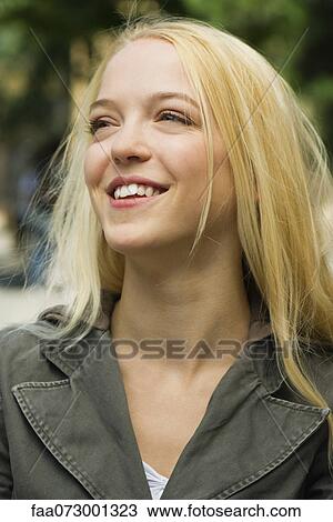 Stock Image - Young woman, portrait. Fotosearch
