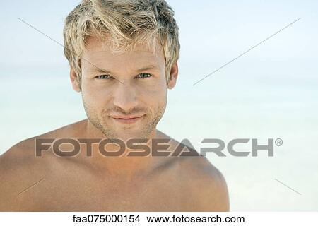 Barechested young man, portrait View Large Photo Image Picture - Barechested young man, portrait. Fotosearch