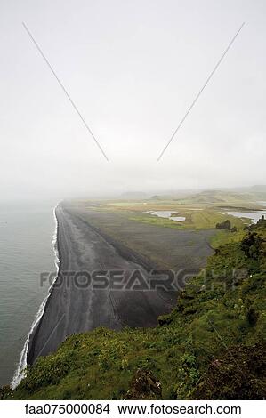 Black sand beach, Dyrhùlaey peninsula, Iceland View Large Photo Image Picture - Black sand beach, Dyrhùlaey peninsula, Iceland. Fotosearch