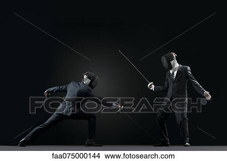 Businessmen fencing View Large Photo Image Picture - Businessmen fencing. Fotosearch