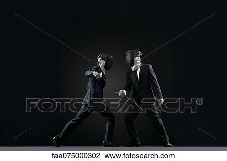 Businessmen fencing View Large Photo Image Stock Image - Businessmen fencing. Fotosearch