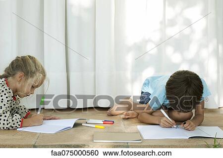 Children coloring on patio View Large Photo Image Stock Image - Children coloring on patio. Fotosearch