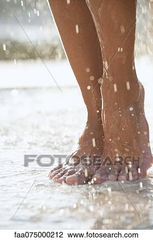 Feet under shower outdoors View Large Photo Image Stock Image - Feet under shower outdoors. Fotosearch