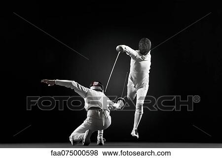 Stock Photo - Fencer fencing. Fotosearch
