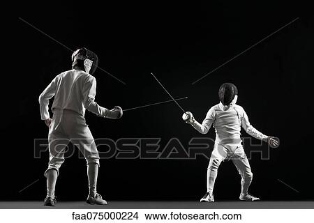 Fencers fencing View Large Photo Image Picture - Fencers fencing. Fotosearch