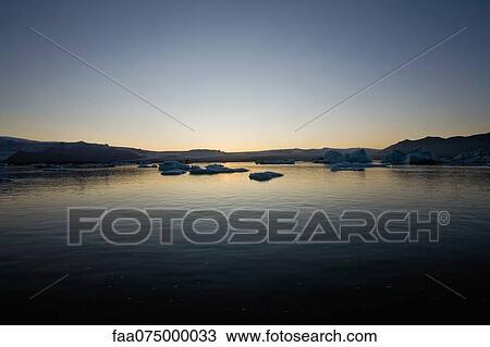 Iceland, Jokulsarlon glacial lagoon at twilight View Large Photo Image Stock Image - Iceland, Jokulsarlon glacial lagoon at twilight. Fotosearch