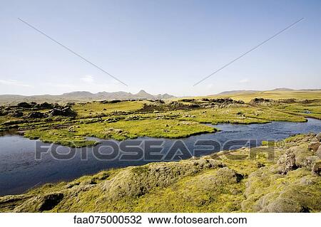 Moss covered lava field and crater lake, Lakagigar, Iceland View Large Photo Image Stock Image - Moss covered lava field and crater lake, Lakagigar, Iceland. Fotosearch