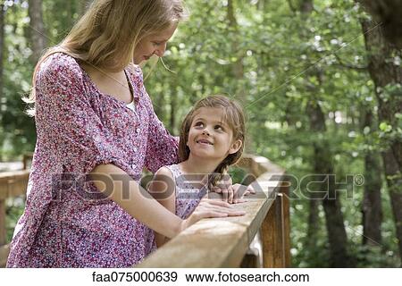 Stock Photo - Mother and daughter bonding outdoors. Fotosearch
