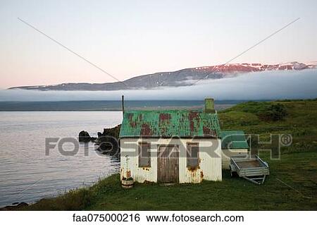 Rustic house at water's edge, Vopnafjordur, Austurland, Iceland View Large Photo Image Stock Photograph - Rustic house at water's edge, Vopnafjordur, Austurland, Iceland. Fotosearch
