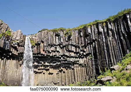 Svartifoss waterfall and basalt columns, Skaftafell National Park, Iceland View Large Photo Image Stock Image - Svartifoss waterfall and basalt columns, Skaftafell National Park, Iceland. Fotosearch
