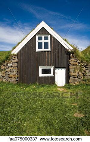 Traditional turf house, Skaftafell National Park, Iceland View Large Photo Image Stock Photo - Traditional turf house, Skaftafell National Park, Iceland. Fotosearch
