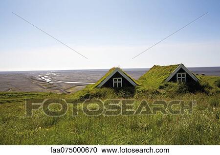 Traditional turf houses, Skaftafell National Park, Iceland View Large Photo Image Stock Image - Traditional turf houses, Skaftafell National Park, Iceland. Fotosearch
