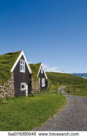 Traditional turf houses, Skaftafell National Park, Iceland View Large Photo Image Stock Photo - Traditional turf houses, Skaftafell National Park, Iceland. Fotosearch