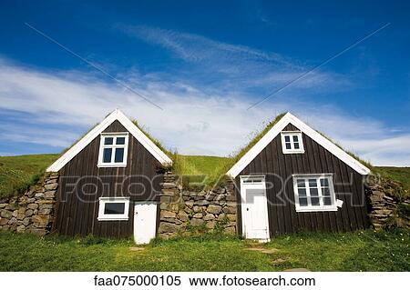 Traditional turf houses, Skaftafell National Park, Iceland View Large Photo Image Stock Photography - Traditional turf houses, Skaftafell National Park, Iceland. Fotosearch