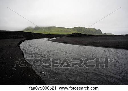 Stock Image - Vik Beach, Vik (VÆk Æ Myrdal), Iceland. Fotosearch