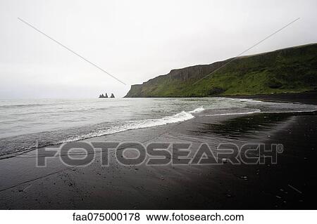 Vik Beach, Vik (VÆk Æ Myrdal), Iceland View Large Photo Image Stock Photo - Vik Beach, Vik (VÆk Æ Myrdal), Iceland. Fotosearch