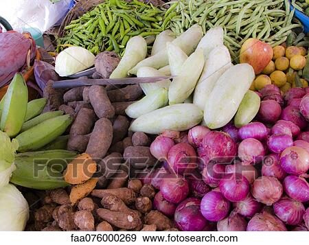 Stock Photo - Assorted vegetables in market. Fotosearch