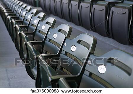Empty folding seats View Large Photo Image Stock Photo - Empty folding seats. Fotosearch