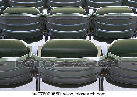 Stock Image - Empty stadium seating, cropped. Fotosearch