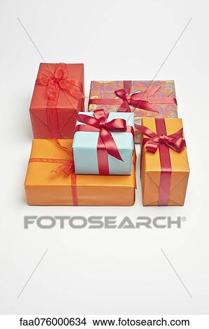 Picture - Festively wrapped gifts. Fotosearch