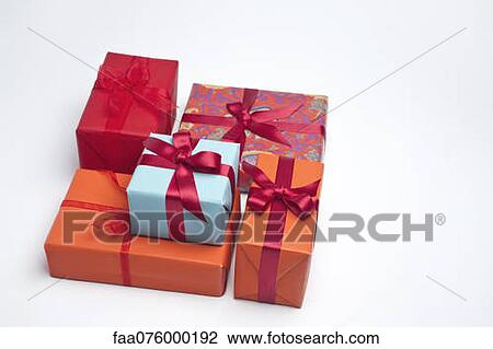 Stock Image - Festively wrapped gifts. Fotosearch