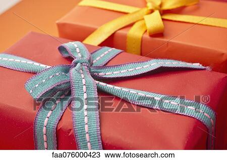Stock Image - Festively wrapped gifts. Fotosearch