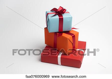 Stock Photo - Festively wrapped gifts. Fotosearch