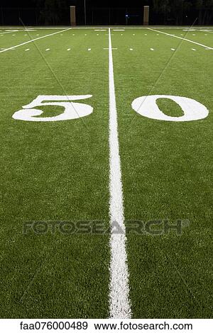 Stock Photo - Fifty yard line on football field. Fotosearch
