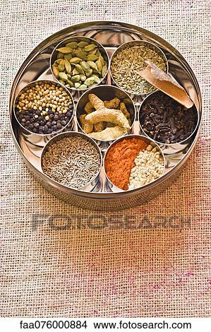 Picture - Ingredients for tandoori spice. Fotosearch