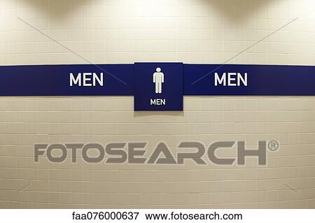 Men's restroom sign View Large Photo Image Stock Photo - Men's restroom sign. Fotosearch