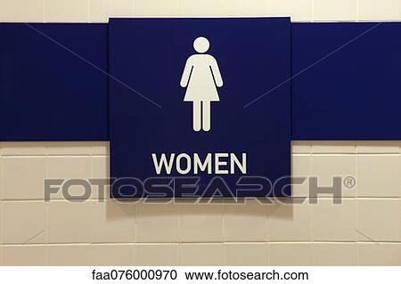 Stock Image - Women's restroom sign. Fotosearch