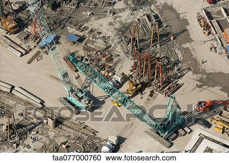 Stock Image - Aerial view of construction site. Fotosearch