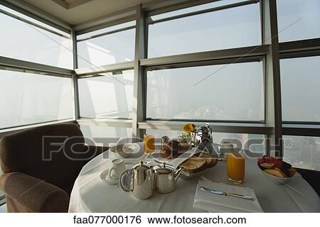 Breakfast table View Large Photo Image Stock Photograph - Breakfast table. Fotosearch