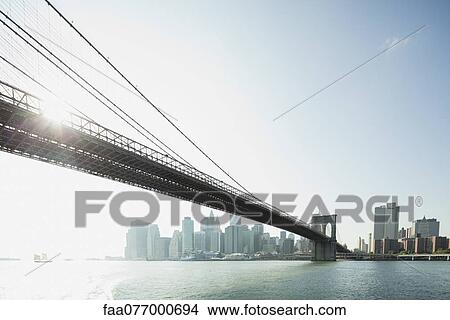 Brooklyn Bridge and lower Manhattan, New York City, New York, USA View Large Photo Image Picture - Brooklyn Bridge and lower Manhattan, New York City, New York, USA. Fotosearch